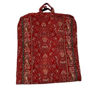 Vintage Vera Bradley Garment Bag Quilted‎ Paisley Red Windsor Hanging Travel